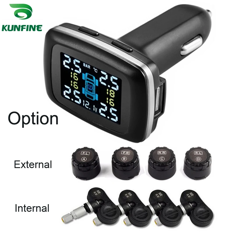 Салона автомобиля TPMS система контроля давления в шинах прикуривателя цифровой