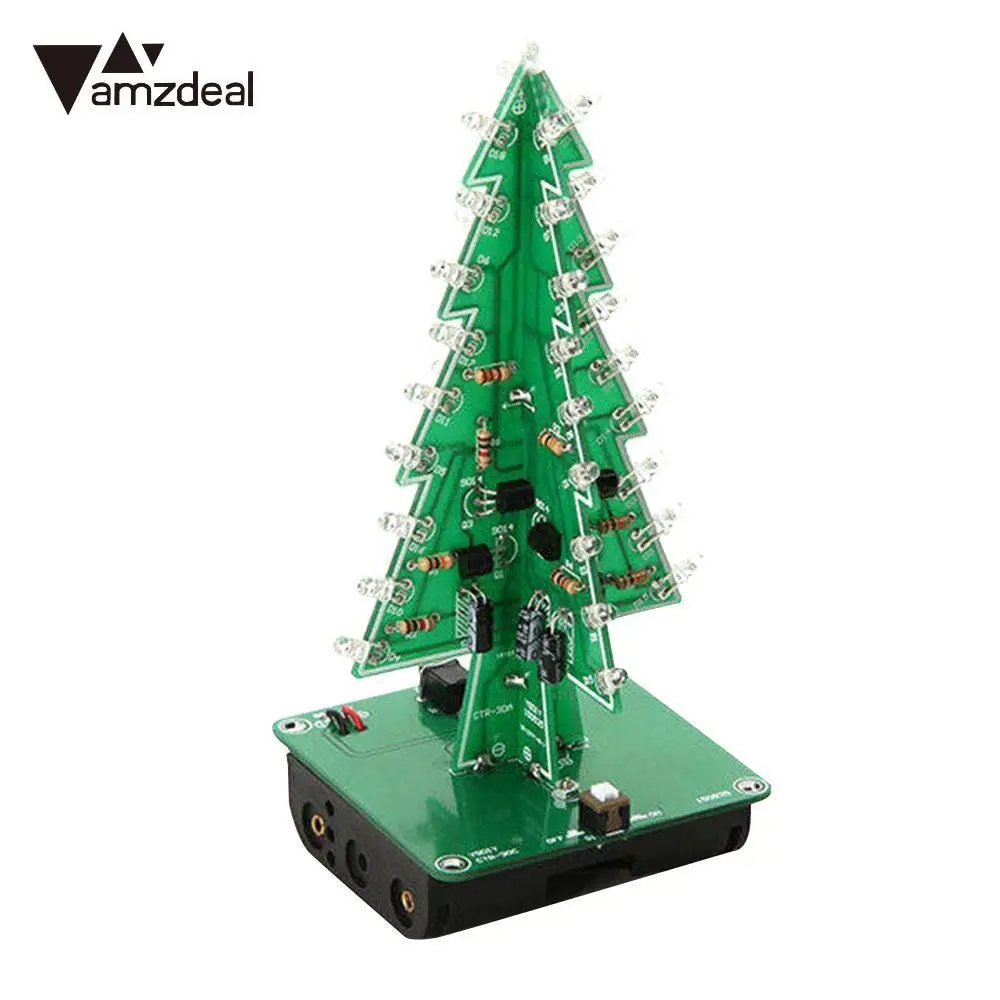 AMZDEAL 2019 новый трехмерный 7 цветов 3D Рождественская елка светодиодный набор