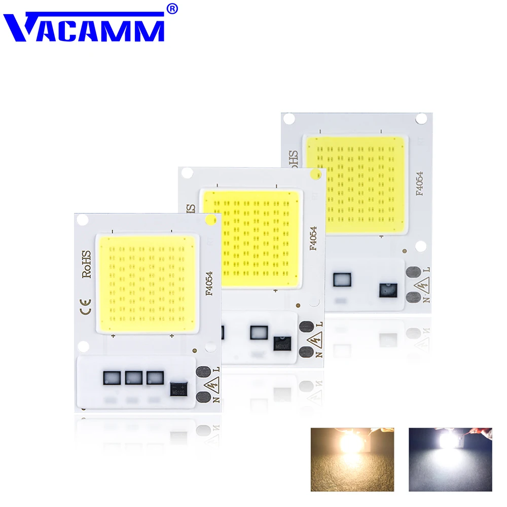 Vacamm Светодиодная лампа чип Smart IC AC 110 В 200 Высокая мощность 10 Вт 20 30 белый/теплый