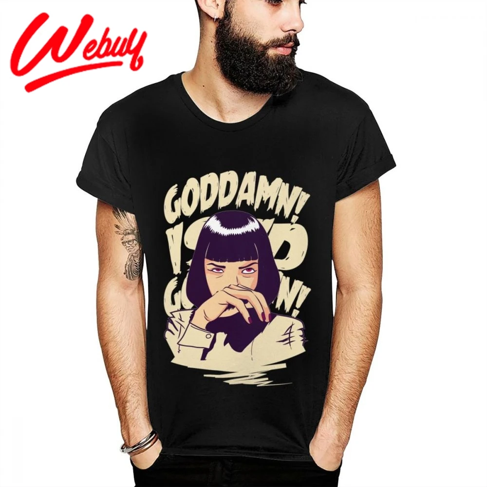 Женская Классическая футболка с надписью криминальной фантастики Mia Wallace Мужская