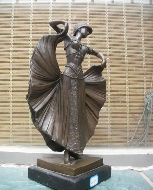 Западной шарик из чистой бронзы Танцы художников хип-хоп платье бронзовая