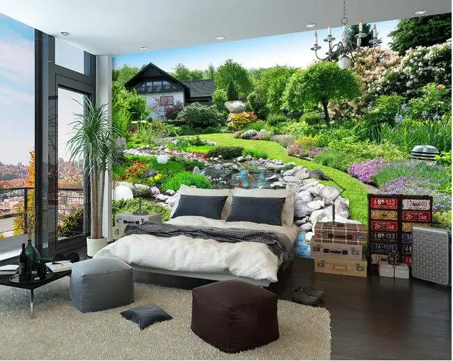 

3d wallpaper custom photo mural Modern Green Plant Park landscape living room home decor 3d wall murals wallpaper for walls 3 d
