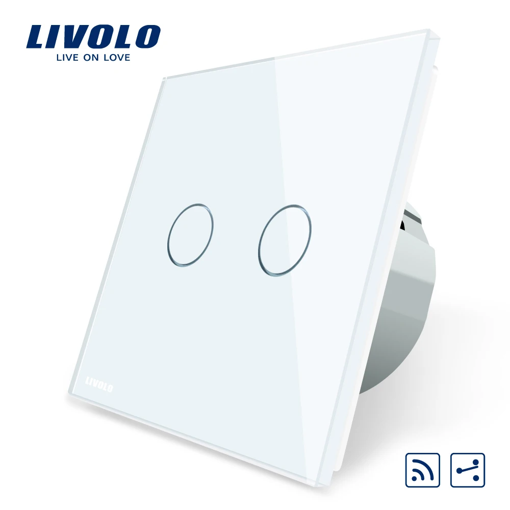 Livolo/Стандартный сенсорный дистанционный переключатель белый с украшением в виде