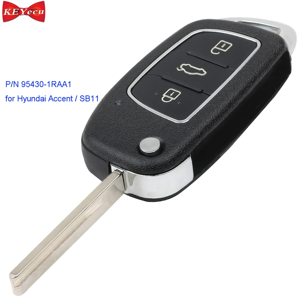 KEYECU для hyundai Accent SB11 2013 пульт дистанционного управления автомобильный брелок 433 МГц 95430-1RAA1
