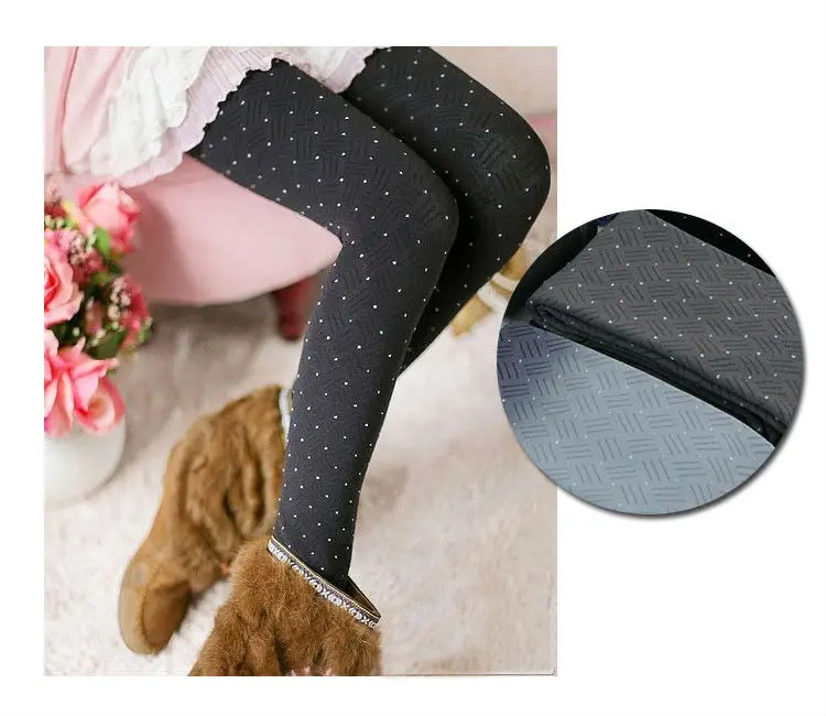 Новые женские теплые бархатные клетчатые тонкие леггинсы в горошек для девочек