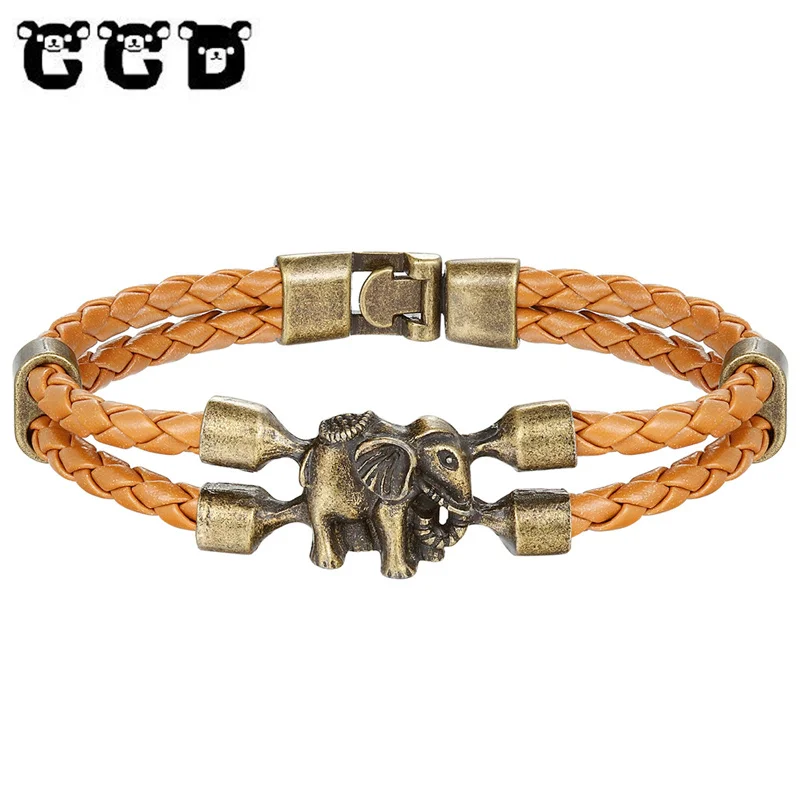 2018 male female Bracelets &amp bangles Infinity Elephant manual multilayer bracelet and retro Leather Bracelet Men Women Jewelry |