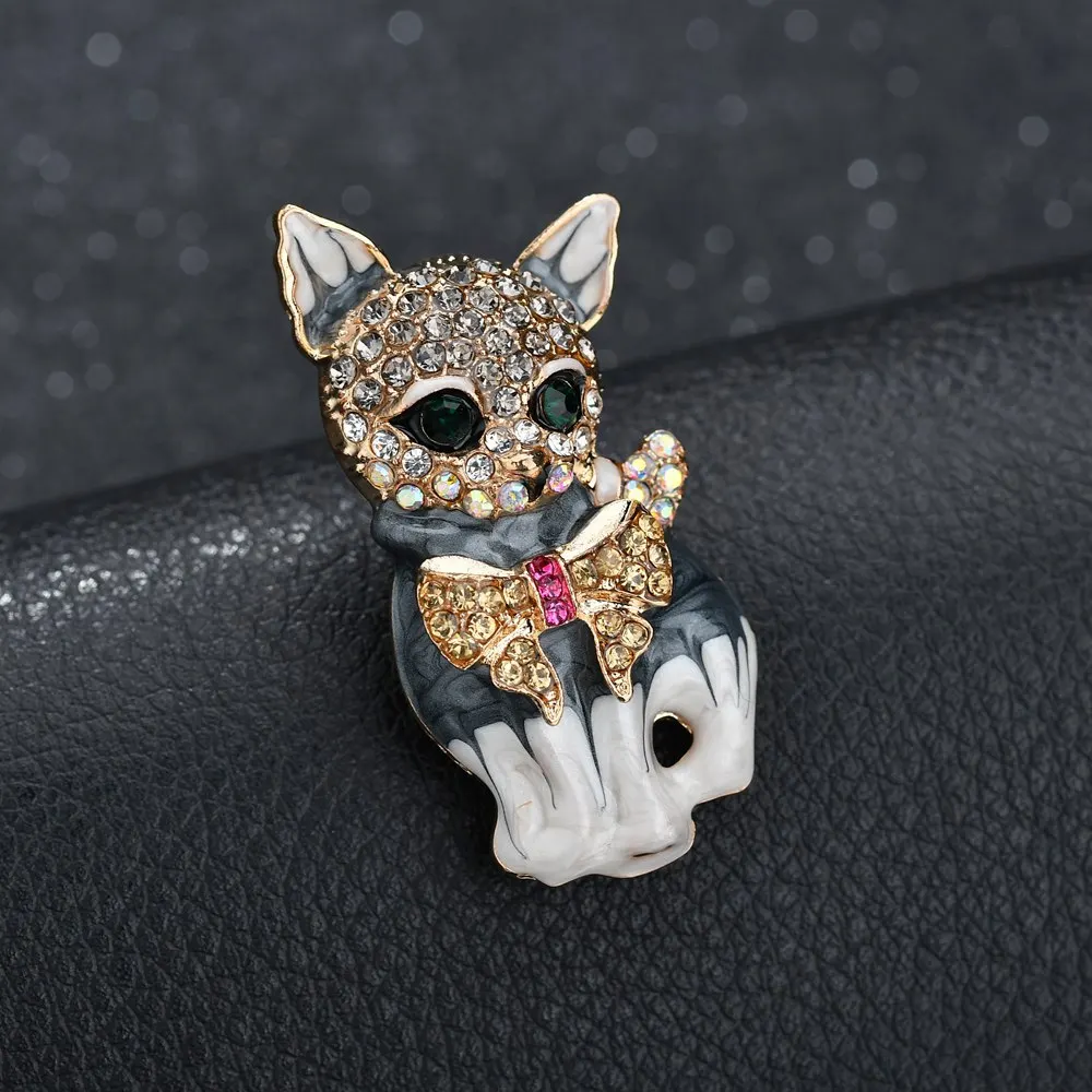 Кошка Бабочка Брошь с дизайном лягушка для вечерние металлические короны синим