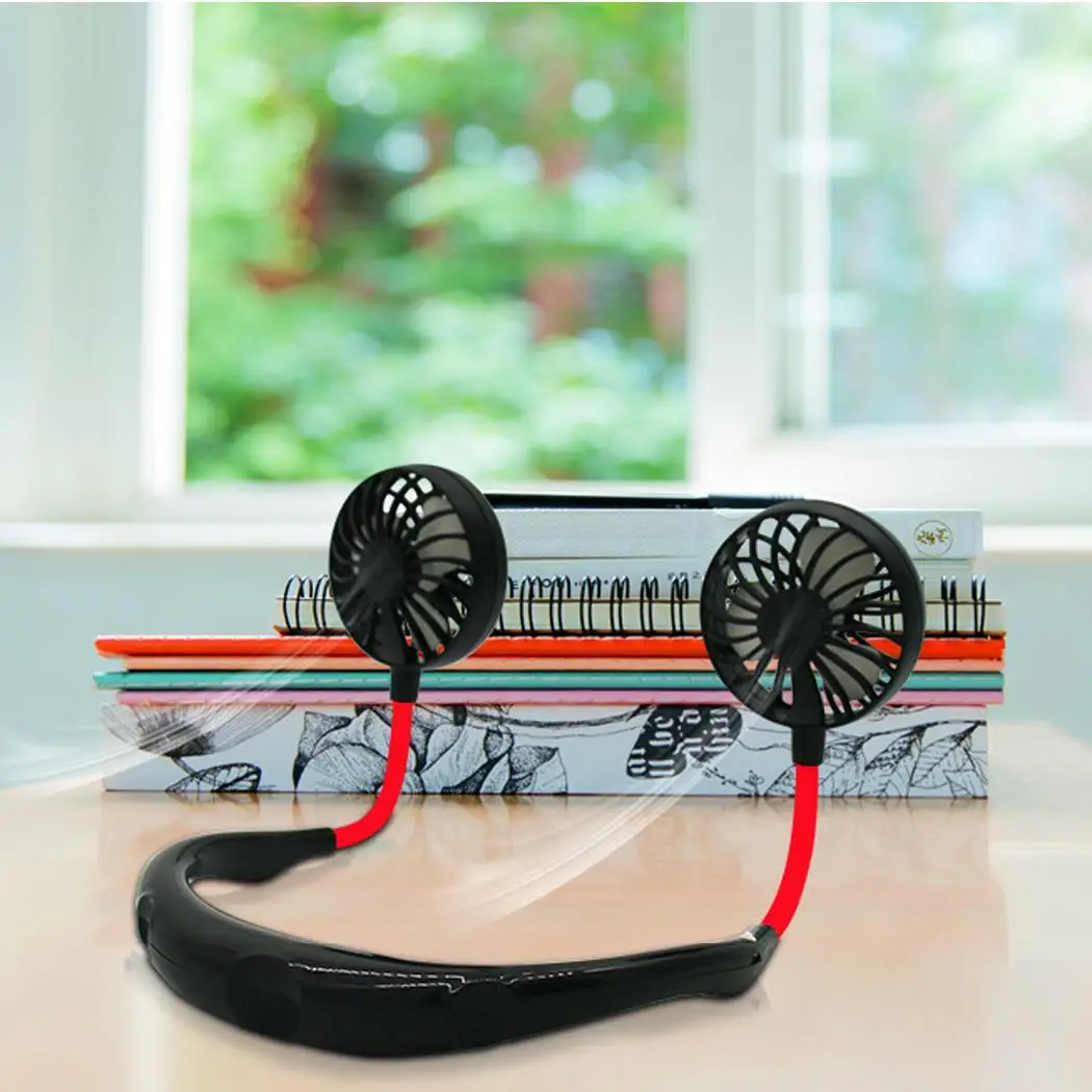 Переносной мини вентилятор перезаряжаемый микро usb для шеи висячий охлаждающий 3