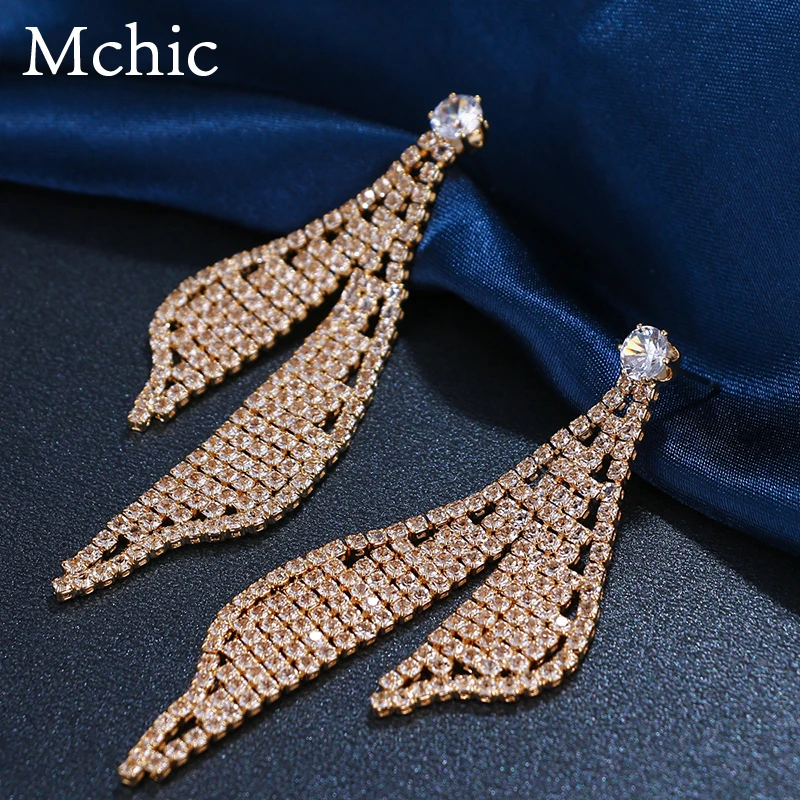 Женские Висячие серьги Mchic роскошные геометрические с кристаллами AAA и цирконием