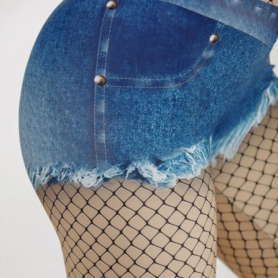 Женские леггинсы с высокой талией NORMOV хлопковые облегающие пуш-ап принтом |