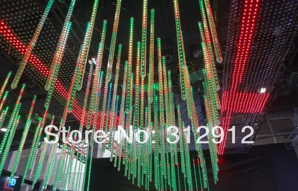 7 шт. 1 5 м длинная DMX512 360 градусов 3D Светодиодная цифровая метеорная трубка DMX