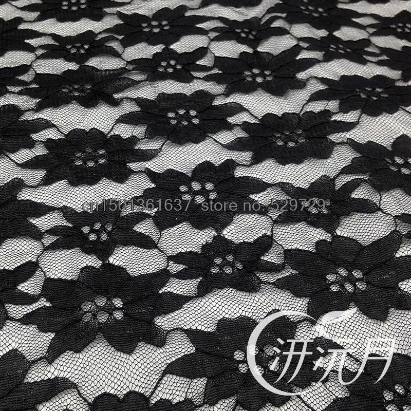 Black plum embroidered lace fabric stretch dresses with skin-friendly soft special Free shipping | Дом и сад