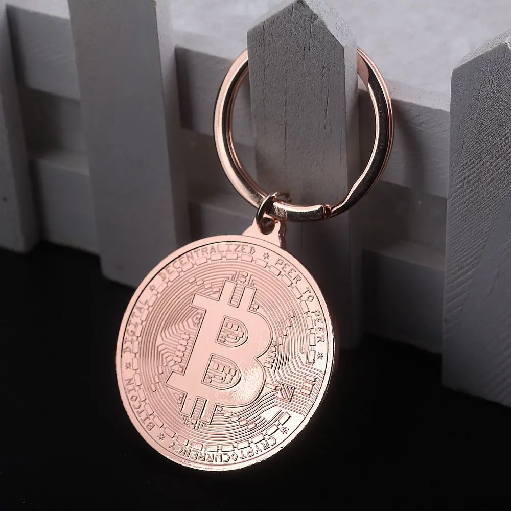 Розовый Новейший Биткойн-брелок музыкальная группа брелок кулон для женщин и мужчин ювелирные изделия - Цвет: Розовый