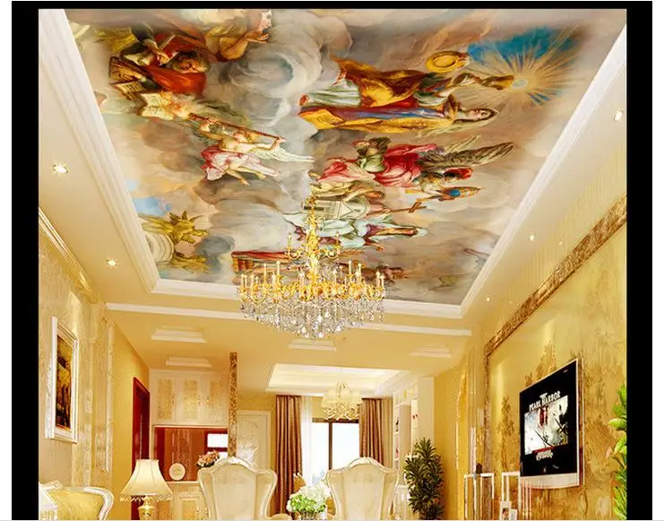 

3d photo wallpaper 3d ceiling wallpaper murals garden of Eden zenith condole top wallpaper mural wall paper home decoration