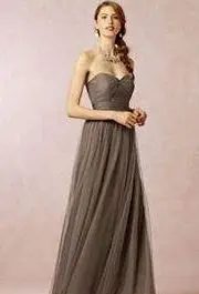 brown Vestido madrinha2019 Новое Тюлевое платье трапециевидной формы с рукавами-крылышками фиолетового и розового цветов длинное свадебное платье для гостей под$50 - Цвет: brown