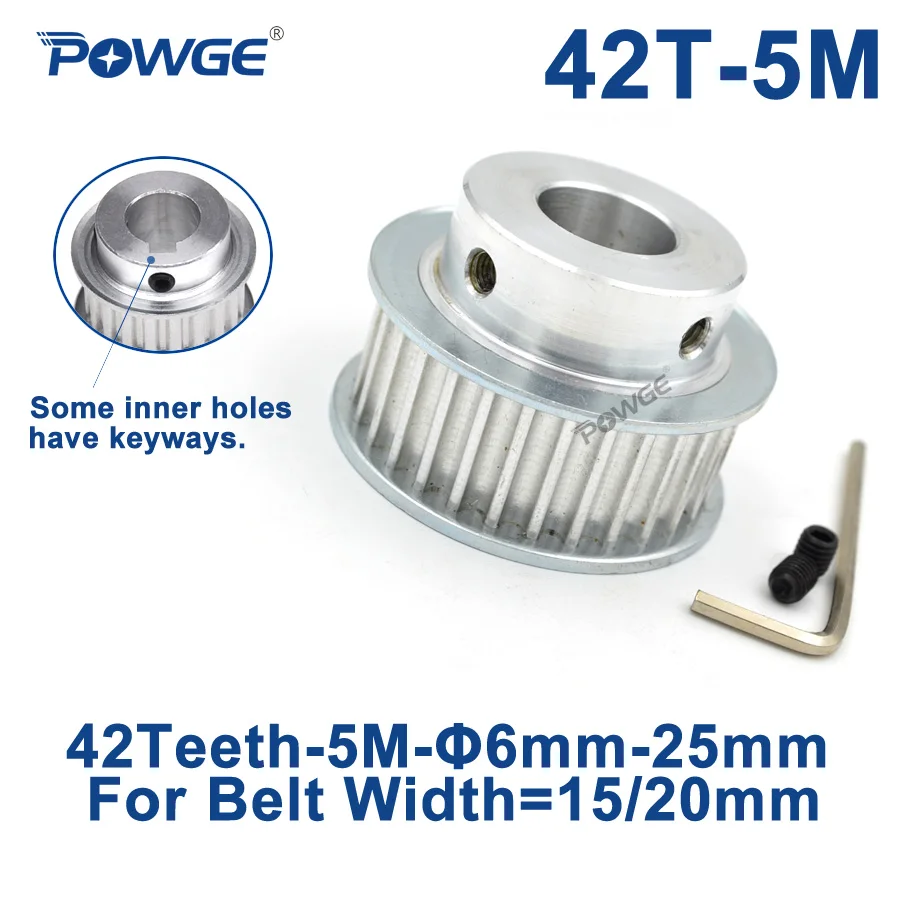 POWGE 42 зубцами 5 м Синхронный шкив шпоночным пазом для промышленных ворот диаметр:
