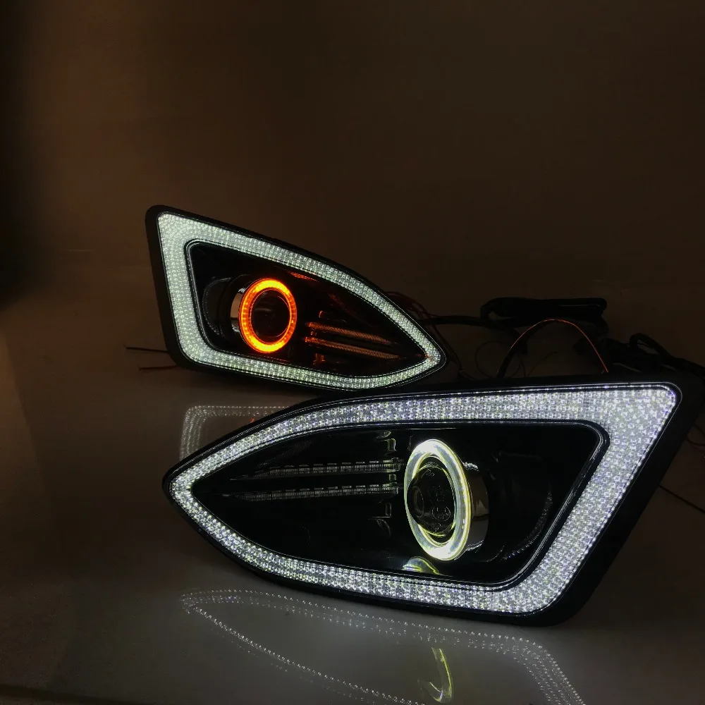 Светодиодный дневной ходовой светильник DRL+ COB angel eye(6 цветов)+ объектив проектора+ галогенная противотуманная фара+ сигнал поворота для ford edge