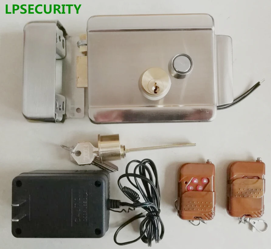 Встроенный замок для дверных ворот с 2 пультами дистанционного управления|lock