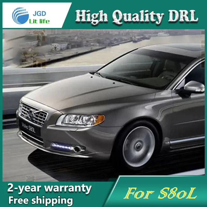 Бесплатная доставка! Дневные ходовые огни 12 В 6000k чехол для Volvo S80L противотуманная