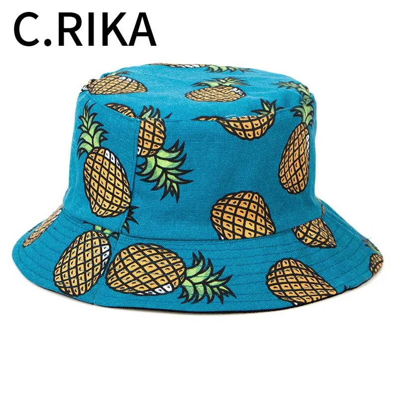Мужская и женская панама с принтом ананаса Повседневная Кепка двойным козырьком