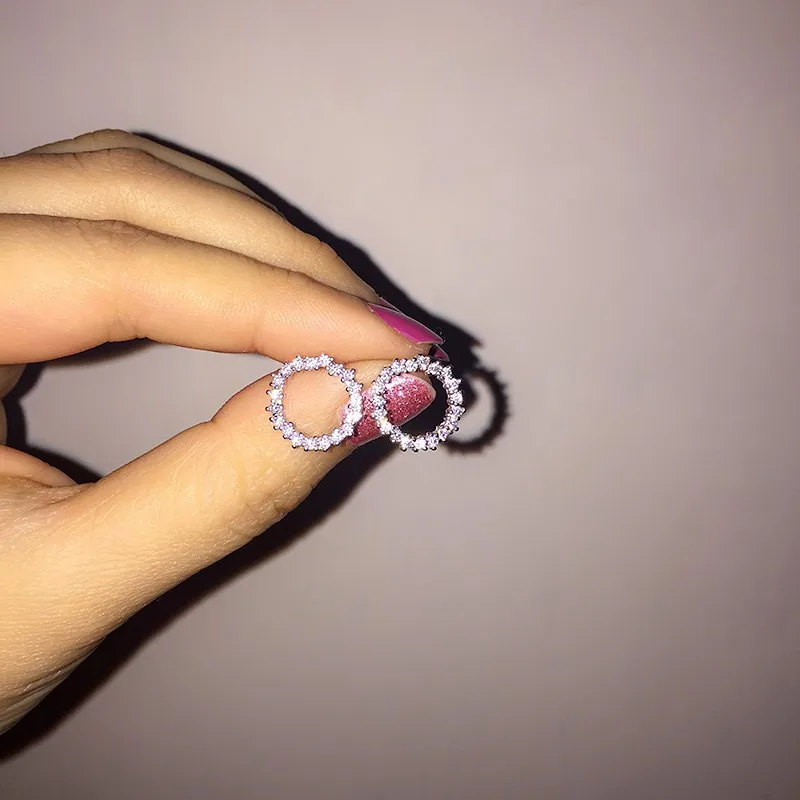 Милый Earrring АААА Кубический Цирконий 925 серебро массивные вечерние свадебные