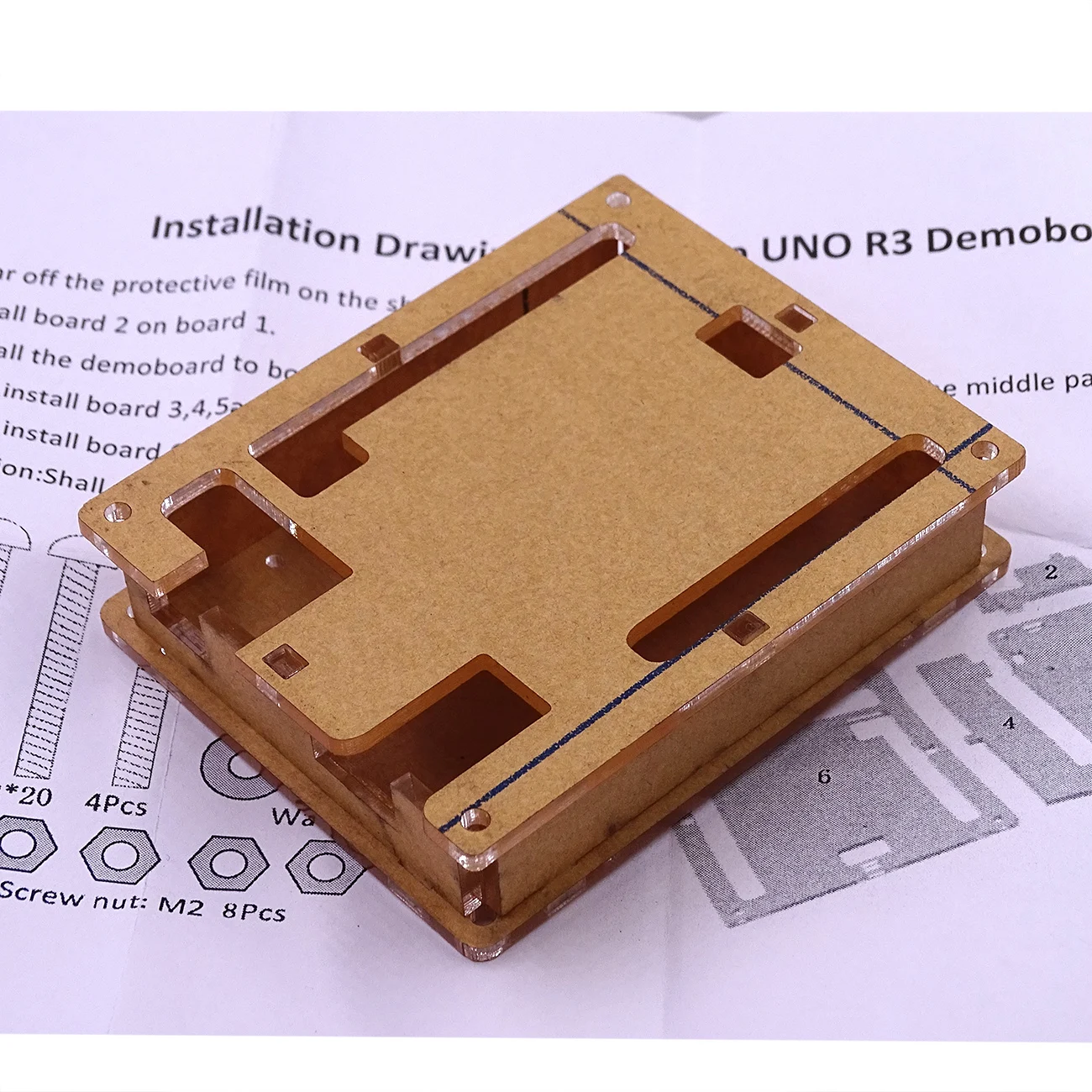 Acrylic Box Один UNO R3 CH340G+ MEGA328P чип 16 МГц UNO R3 для arduino прозрачный чехол - Цвет: Acrylic Box