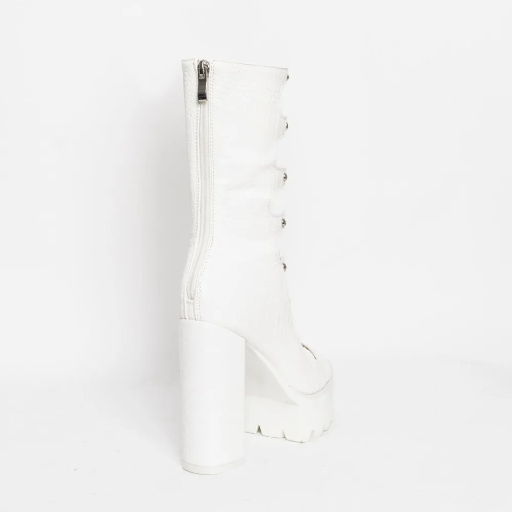 Женские ботинки Perixir модные летние на высоком каблуке шнуровке с перекрестной