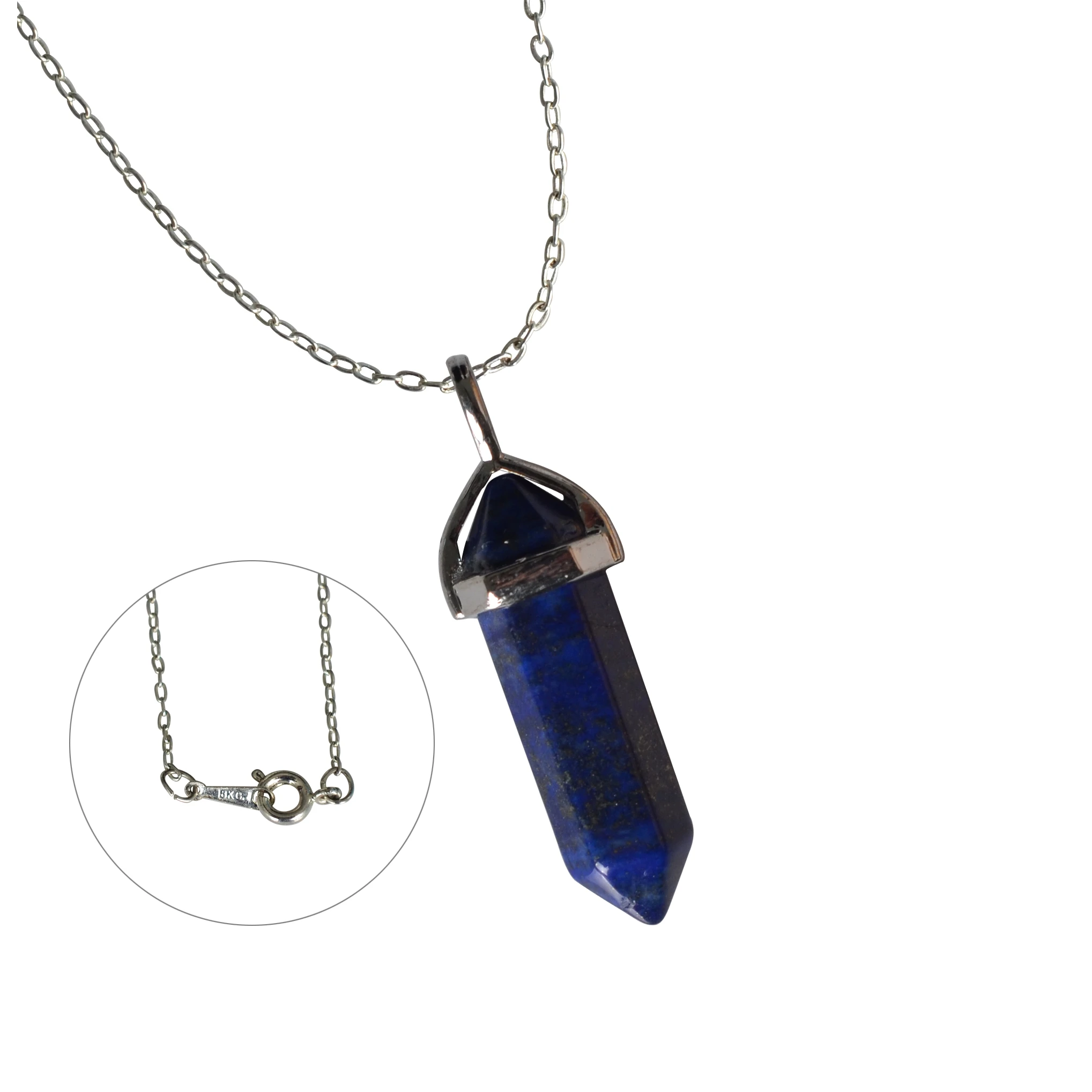 Винтажное ожерелье с кулоном из кварца и кристаллов для женщин howlite, ожерелье из лазурита с тигровым глазом, модное ювелирное изделие, бижутерия - Окраска металла: lapis lazuli