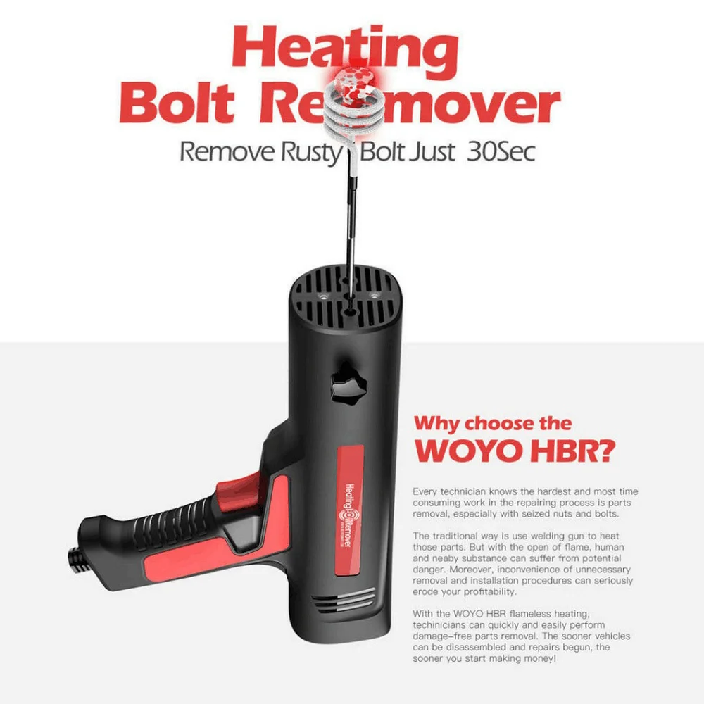

12V 110-220V Induction Heater Car Rusted Frozen Corrosive Screw Quick Remover LED Lights Flameless Bolt Heat Disassembler Safe