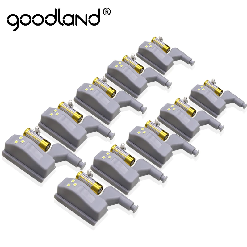 

Goodland LED Night Light Automatic Sensor Light Wardrobe Inner Hinge Lamp Cabinet Light With Battery For Kitchen Cupboard Closet