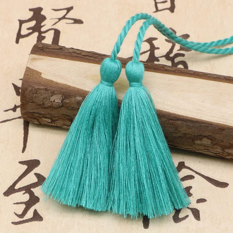 Malachite green 5 шт. многоцветный полиэстер хлопок две головы изолента кисточки домашний текстильный занавес одежда подвеска для изготовления кисточки DIY украшения - Цвет: Malachite green