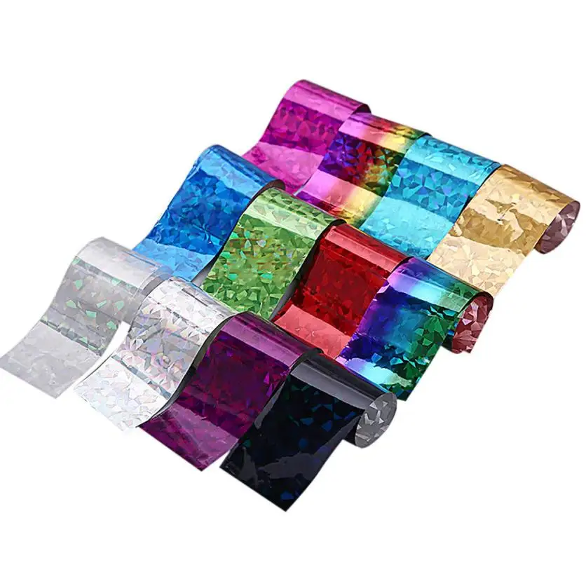 OutTop 12PCS Multicolor Nail Art Stickers Transfer foil nail sticker Decal Tips 4*20CM Manicure Decor stickers set 06.12 | Красота и