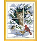 Набор для вышивки крестиком Вечная любовь Рождество Кот и птицы китайские экологически чистые хлопковые штампы 11CT 14CT новый магазин рекламная акция на продажу