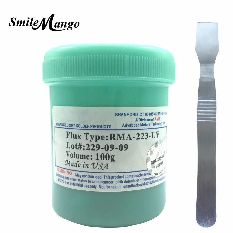 Флюс паяльной пасты RMA 223 UV 100g SMT / SMD BGA для ремонта печатных плат|solder flux paste|flux pastesmd