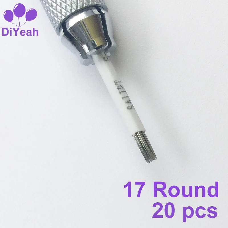 

20pcs 17 Round Needles for Manual Pen Semi Permanent Makeup Manual Fog Pen Needle R17 Microblading Fog Eyebrow Tattoo Pen Blades