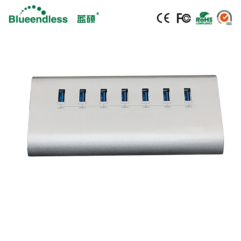 5 Гбит/с быстрая скорость серебристый алюминий 7 портов USB 3 0 серии концентратор