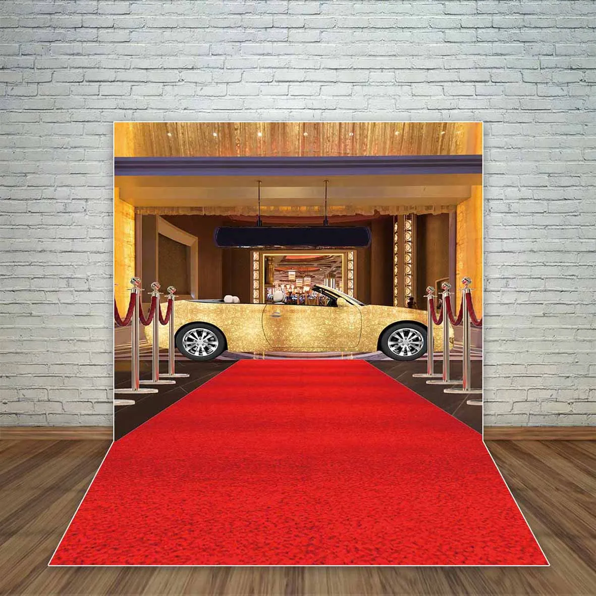 Allenjoy photography backdrops Wall-papers carpet glitter gold car celebrity luxury celebration activitybackground fotografia |