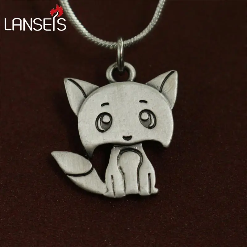 lanseis 20pcs wholesale tiny Cute Cartoon fox pendants for women necklace Animal jewelry Simple necklaces Female gift friend | Украшения и