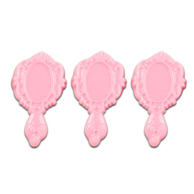

30Pcs Pink Mirror Resin Decoration Crafts Beads Frame Flatback Cabochon Scrapbook DIY Embellishments Accessories