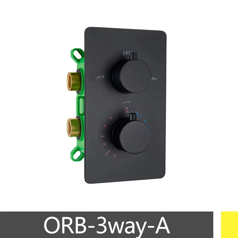 ORB 3 way A Термостатический смеситель горячей и холодной воды для душа зеленая коробка 2/3 способ настенное крепление для ванной комнаты Аксессуары для душа хром полированный или ORB цвет - Цвет: ORB 3 way A
