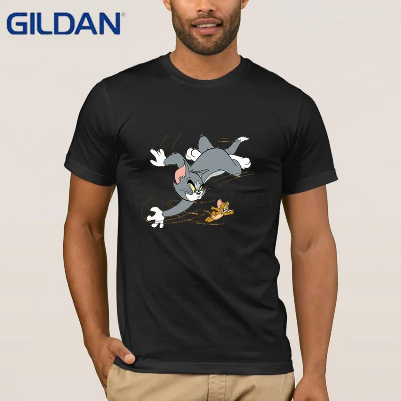 Gildan настроить летняя футболка мужская Том и Джерри Футболка Kawaii унисекс для