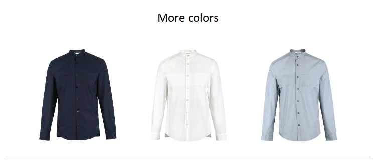 JackJones Мужская хлопковая Повседневная рубашка с воротником-стойкой с длинными рукавами Мужская одежда | 218305520