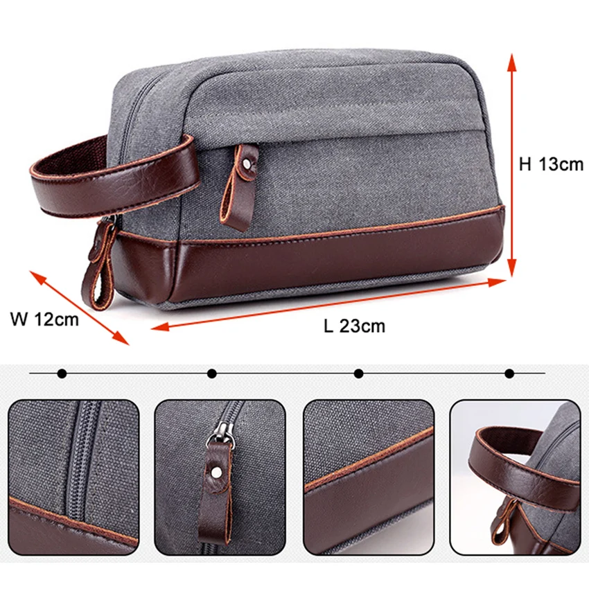 Холщовый клатч для мужчин повседневные Мини сумки Мужской винтажный кожаный