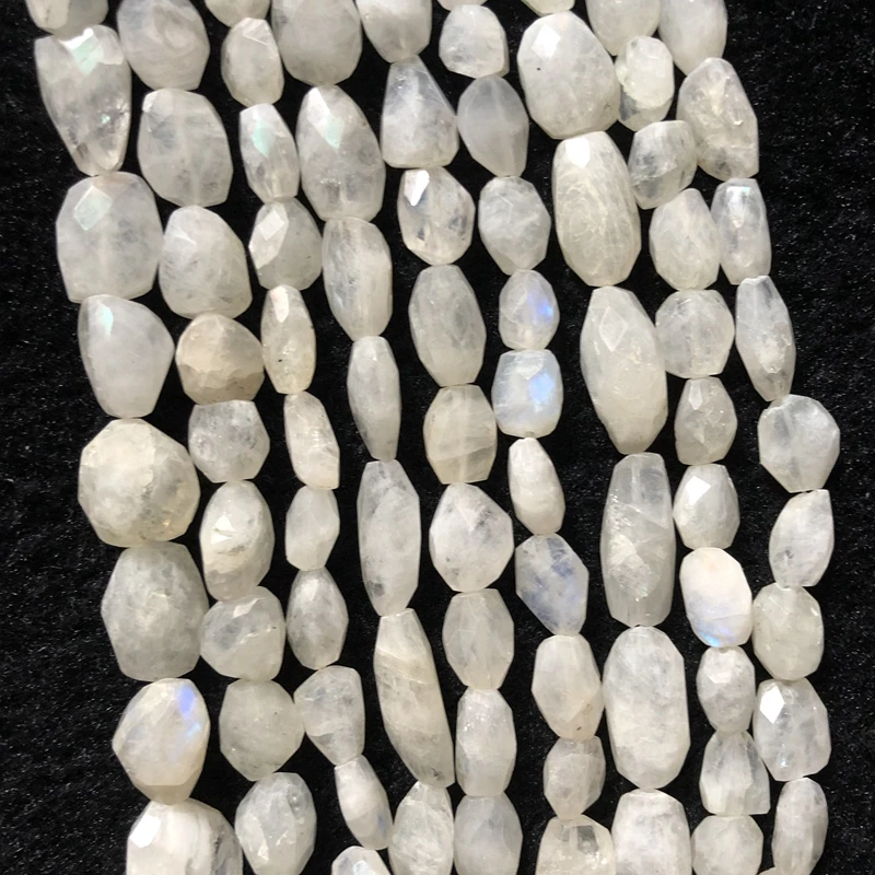 Genuine Blue Flash Moonstone Faceted Nugget Gem Beads 8-12mm Small Cutting Stone 1 of 15&quotstrand | Украшения и аксессуары