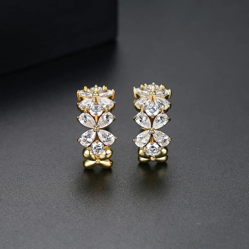 Изысканные полукольцевые серьги гвоздики LUOTEEMI для женщин роскошные модные