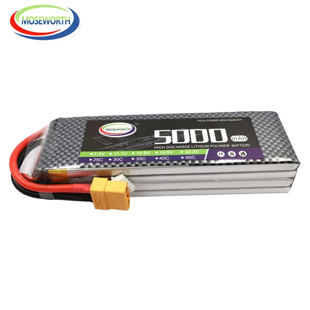 14,8 V RC игрушки LiPo Батарея 4S 1800 2600 3000 3500 4000 4500 5000 мА/ч, 30C 40C 60C для радиоуправляемого вертолета самолета батареи 4S