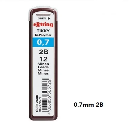 Rotring 0,7 мм/0,5 мм/1,0 мм/0,35 мм механический карандаш грифель B HB H 2B 2H автоматические стержни для карандаша эскиз дизайн 4 трубки/лот - Цвет: 0.7mm  2B