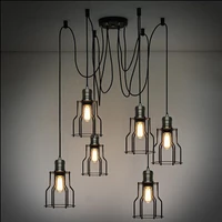 6 lights Adjustable DIY country industrial Warehouse Edison Vintage Ceiling Lamps Light for Home,YSL1809