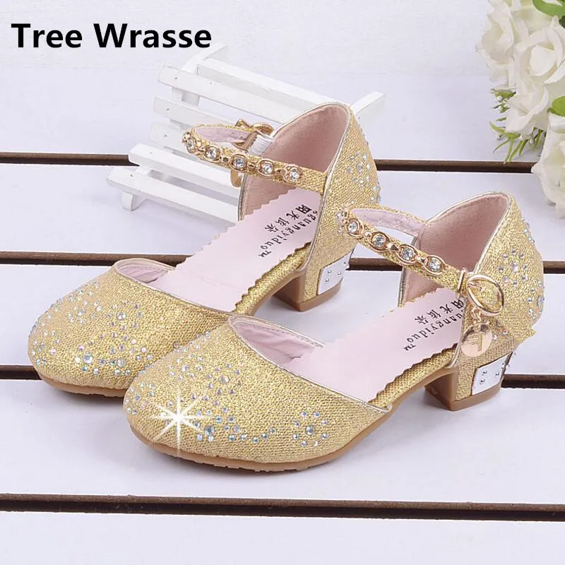 Детские сандалии принцессы летние дышащие тонкие туфли со стразами на среднем