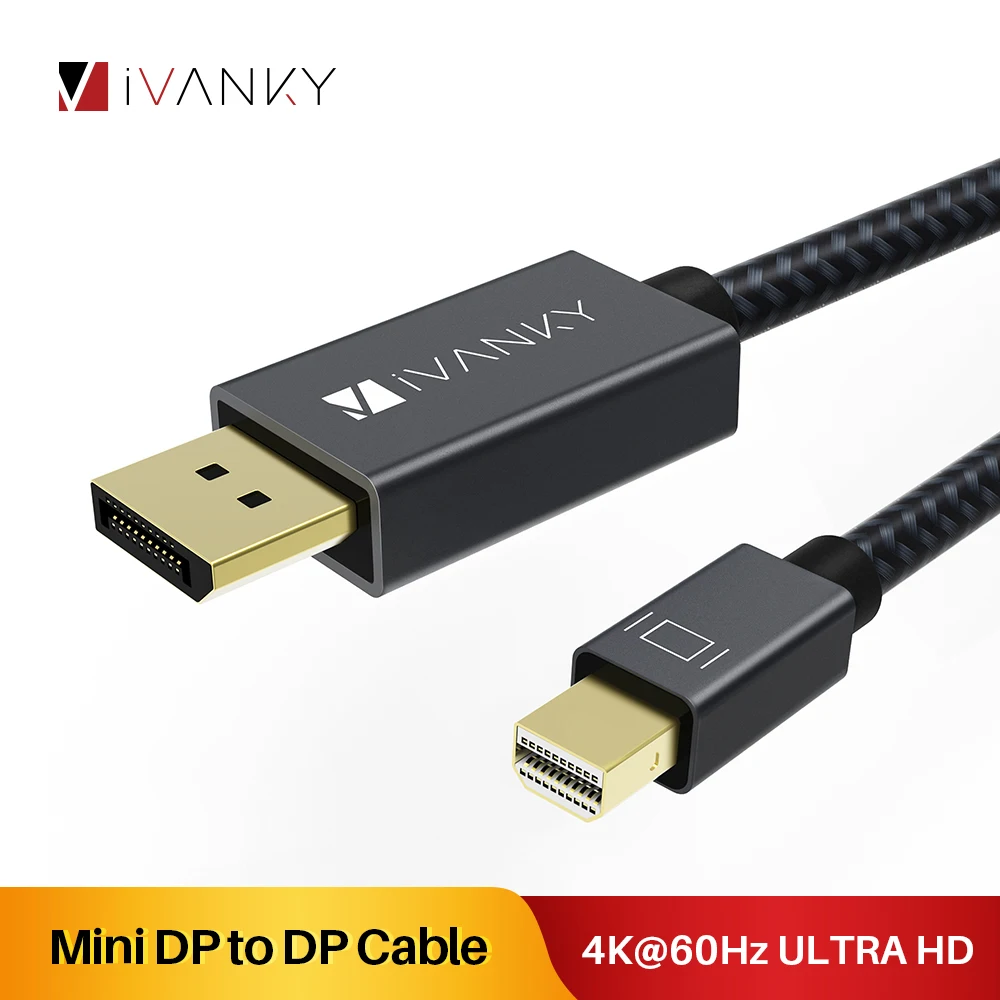 [Пожизненная гарантия] кабель iVANKY 6.6ft 4K @ 60Hz Mini DisplayPort to DIsplayPort для MacBook Air 2K 165Hz DP +